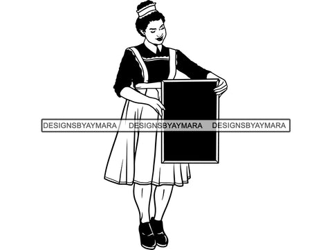 Cleaning Service Woman SVG Cut File For Silhouette and Cricut