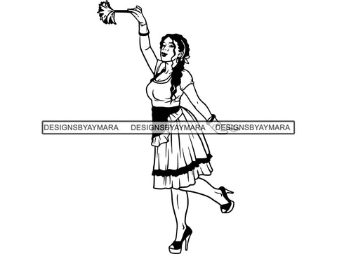 Cleaning Service Woman SVG Cut File For Silhouette and Cricut