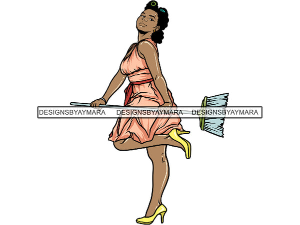 Cleaning Service Housekeeper Woman PNG File For Print