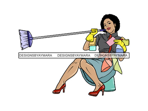Cleaning Service Housekeeper Woman PNG File For Print