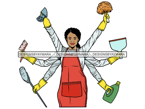 Cleaning Service Housekeeper Woman PNG File For Print