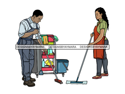 Cleaning Service Housekeeper Woman PNG File For Print