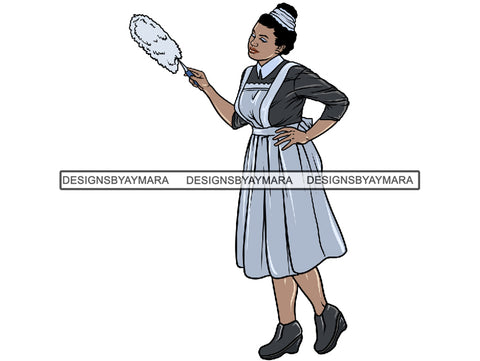 Cleaning Service Housekeeper Woman PNG File For Print