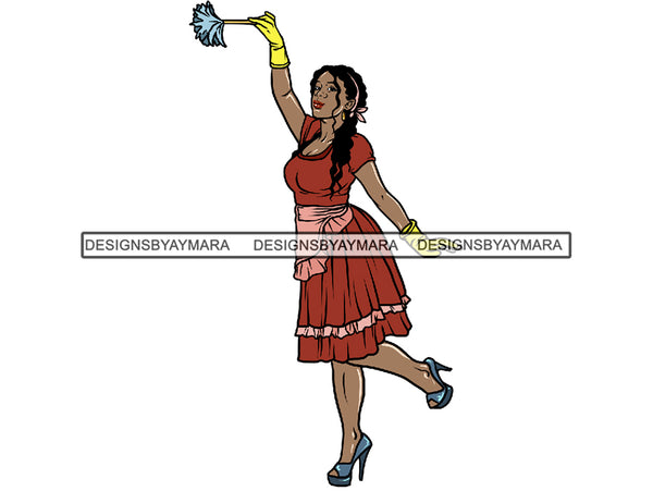 Cleaning Service Housekeeper Woman PNG File For Print