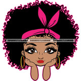 Cute Afro Girl Smile Face Design Element Afro Hair Style Color Line White Background Cute Smile Beautiful Face SVG JPG PNG Vector Clipart Cricut Cutting Files