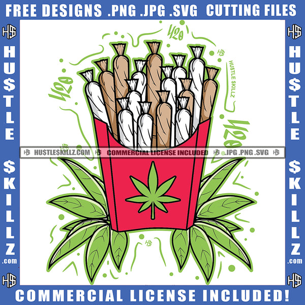 Cannabis Blunt in Red Box Marijuana Leaf Design Element Cannabis High Life 420 Smoke Pot Stoned Silhouette SVG JPG PNG Vector Clipart Cricut Cutting Files