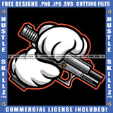 Cartoon Holding Gun Funny Cartoon Hand Vector Design Element Gangster SVG JPG PNG Vector Clipart Cricut Cutting Files