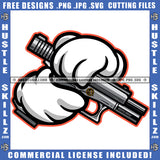 Cartoon Holding Gun Funny Cartoon Hand Vector Design Element Gangster SVG JPG PNG Vector Clipart Cricut Cutting Files