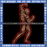 Bodybuilder Man Standing Show Body Pose Design Element Man Baldness Head SVG JPG PNG Vector Clipart Cricut Cutting Files