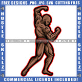 Bodybuilder Man Standing Show Body Pose Design Element Man Baldness Head SVG JPG PNG Vector Clipart Cricut Cutting Files