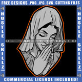 She Who Kneels Before God Can Stand Before Anyone Crying Woman Blood Dripping Tears Praying Pray Mary Bowed Hands Head Head Covering Cloth Grind SVG PNG JPG Vector Cutting Cricut Files
