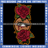 Face Eye Eyeball Rose Flowers Leaves Design Element Black Woman Blood Dripping Red Tears Abstract Graphic Grind Skillz SVG PNG JPG Vector Cutting Cricut