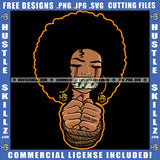 African American Woman Hands Tied Rope And Melanin Girl Tide Up Mouth With Tape Vector Design Element Black Girl Blood Dripping On Eye Ski SVG JPG PNG Vector Clipart Cricut Cutting Files