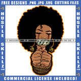 African American Woman Hands Tied Rope And Melanin Girl Tide Up Mouth With Tape Vector Design Element Black Girl Blood Dripping On Eye Ski SVG JPG PNG Vector Clipart Cricut Cutting Files