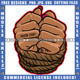 Woman Hands Tied Rope Vector Design Element Rope And Fist Hand SVG JPG PNG Vector Clipart Cricut Cutting Files