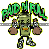 Cartoon Money Roll Funny Character Holding Money Bag Design Element Cash Money Roll Smile Face SVG JPG PNG Vector Clipart Cricut Cutting Files