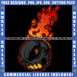Abstract Face Teeth Hands Design Element Flames Fire On Ring Ball Skull Icon Graphic Hustling Hustle Grind SVG PNG JPG Vector Cutting Cricut Files