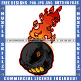 Abstract Face Teeth Hands Design Element Flames Fire On Ring Ball Skull Icon Graphic Hustling Hustle Grind SVG PNG JPG Vector Cutting Cricut Files