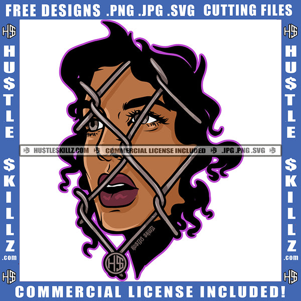 King of Pop Star Face On Cage Eyes Face Blood Dripping Vector Eye Look Design Element Black Curly Hair SVG JPG PNG Vector Clipart Cricut Cutting Files