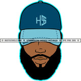 Black Man Beard Baseball Cap Hat Hustle Skillz JPG PNG  Clipart Cricut Silhouette Cut Cutting