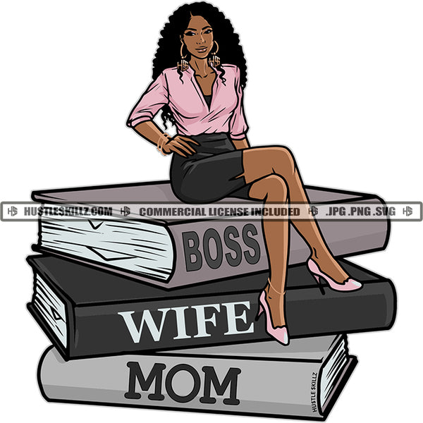 Boss Lady Business Woman Boss Wife Mom Books Skilled Manager CEO Professional Skillz JPG PNG  Clipart Cricut Silhouette Cut Cutting