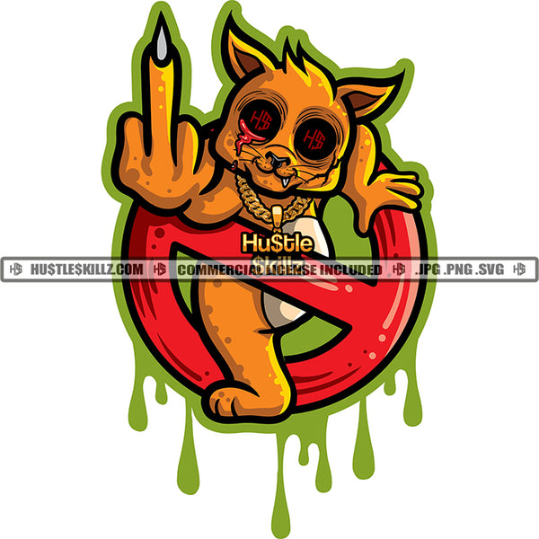 Creep Gangster Cat No Emblem Sign Middle Finger Gold Chain Dripping Skillz JPG PNG  Clipart Cricut Silhouette Cut Cutting