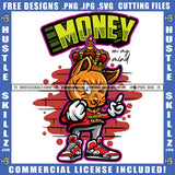 Money Quote Color Vector Gangster Scarface Cat Standing Design Element Hustler Hustling SVG JPG PNG Vector Clipart Cricut Cutting Files