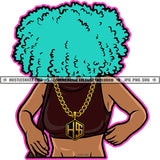 Afro Woman Faceless Hairstyle Logo Design Element Nubian Melanin Black Girl Magic Vector Design Element SVG JPG PNG Vector Clipart Cricut