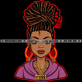 African American Woman Locs Dreads Hair Melanin Girl Big Ear Hoop Black Girl Magic Ski Mask Gangster Vector Design Element SVG JPG PNG Vector Clipart Cricut Cutting Files