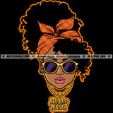 African Afro Woman Christmas Turban Head Wrap Scarf Headscarf Nubian Queen Melanin Popping Hairstyle Design Element SVG JPG PNG Vector Clipart Cricut Cutting Files