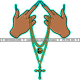 Praying Woman Hands Jesus Christ Cross God Long Nail Woman Hand Holding Cross Rosary Vector Design Element SVG JPG PNG Vector Clipart Cricut Cutting Files