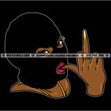 African Gangster Woman Gun Hand Sign Melanin Woman Wearing Ski Mask Sexy Pose Vector Design Element SVG JPG PNG Vector Clipart Cricut Cutting Files