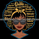 Afro Woman Life Quotes Queen Gorgeous African American Melanin Woman Wearing Sunglass Popping Black Girl Magic Afro JPG PNG Clipart Cricut Files