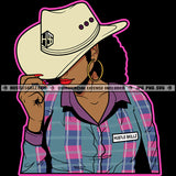 Being Alone Is A Power Very Few Can Handle Color Quote African American Woman Wearing Cowboy Hat Long Nail Design Element Afro Hair Style SVG JPG PNG Vector Clipart Cricut Cutting Files