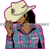Being Alone Is A Power Very Few Can Handle Color Quote African American Woman Wearing Cowboy Hat Long Nail Design Element Afro Hair Style SVG JPG PNG Vector Clipart Cricut Cutting Files