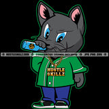 Cat Man Drinking Bottle Alcohol Relax Intoxicated Hustler Hustling Black Background Vector Design Element SVG PNG JPG Vector Cut Cutting File