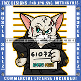 Gangster Scarface Cat Angry Face Design Element Mafia Cat Hustler Hustling SVG JPG PNG Vector Clipart Cricut Cutting Files