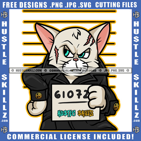 Gangster Scarface Cat Angry Face Design Element Mafia Cat Hustler Hustling SVG JPG PNG Vector Clipart Cricut Cutting Files