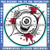 Horror Zombie Cartoon Eyes Design Element Danger Eyes Hustler Hustling SVG JPG PNG Vector Clipart Cricut Cutting Files