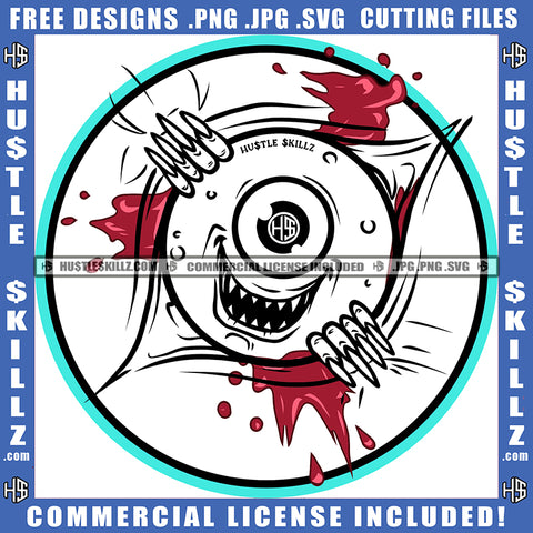 Horror Zombie Cartoon Eyes Design Element Danger Eyes Hustler Hustling SVG JPG PNG Vector Clipart Cricut Cutting Files