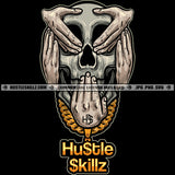 See No Evil Hear No Evil Speak No Evil Skull Hands Skull Skeleton Hand Devil Face Vector Design Element Hustler Hustling SVG JPG PNG Vector Clipart Cricut Cutting Files