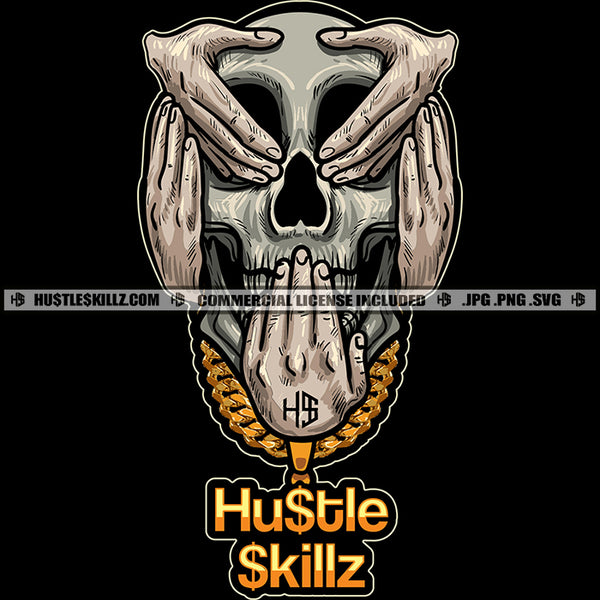 See No Evil Hear No Evil Speak No Evil Skull Hands Skull Skeleton Hand Devil Face Vector Design Element Hustler Hustling SVG JPG PNG Vector Clipart Cricut Cutting Files