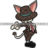 Michael jackson Cat Standing Vector Pop Singer Star Design Element White Background Cat Wearing Hat SVG JPG PNG Vector Clipart Cricut Cutting Files