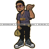 African American Man Standing Design Element Afro Man Wearing Sunglass And Short Hair Style White Background SVG JPG PNG Vector Clipart Cricut Cutting Files