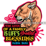 The Love Of A Family Is Life's Greatest Blessings Quote Color Vector Lion Kid On His Mother Design Element Hustler Hustling SVG JPG PNG Vector Clipart Cricut Cutting Files
