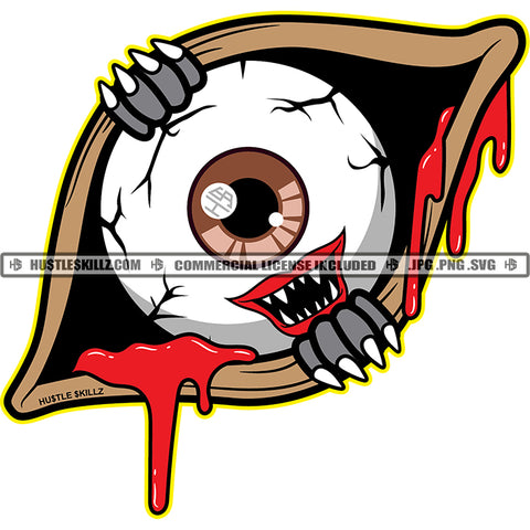 Abstract Artwork Eye Eyeball Hands Mouth Bloody Blood Sight See Vision Grind Hustle Skillz JPG PNG  Clipart Cricut Silhouette Cut Cutting