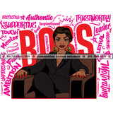 Boss Lady Business Woman Black Woman Business Suit Sitting Supportive Trustworthy Grind Hustle Skillz JPG PNG  Clipart Cricut Silhouette Cut Cutting