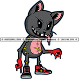 Gangster Mouse Bloody Tongue Out Dripping Bloody Hands Sneakers Character Cartoon Hustle Skillz JPG PNG  Clipart Cricut Silhouette Cut Cutting