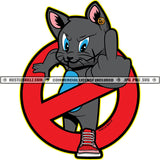 Gangster Mouse Giving Middle Finger Stop No Sign Sneakers Character Cartoon Hustle Skillz JPG PNG  Clipart Cricut Silhouette Cut Cutting