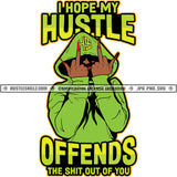 I Hope My Hustle Offends Black Woman Lime Green Hoodie Giving Middle Finger Hustle Skillz JPG PNG  Clipart Cricut Silhouette Cut Cutting